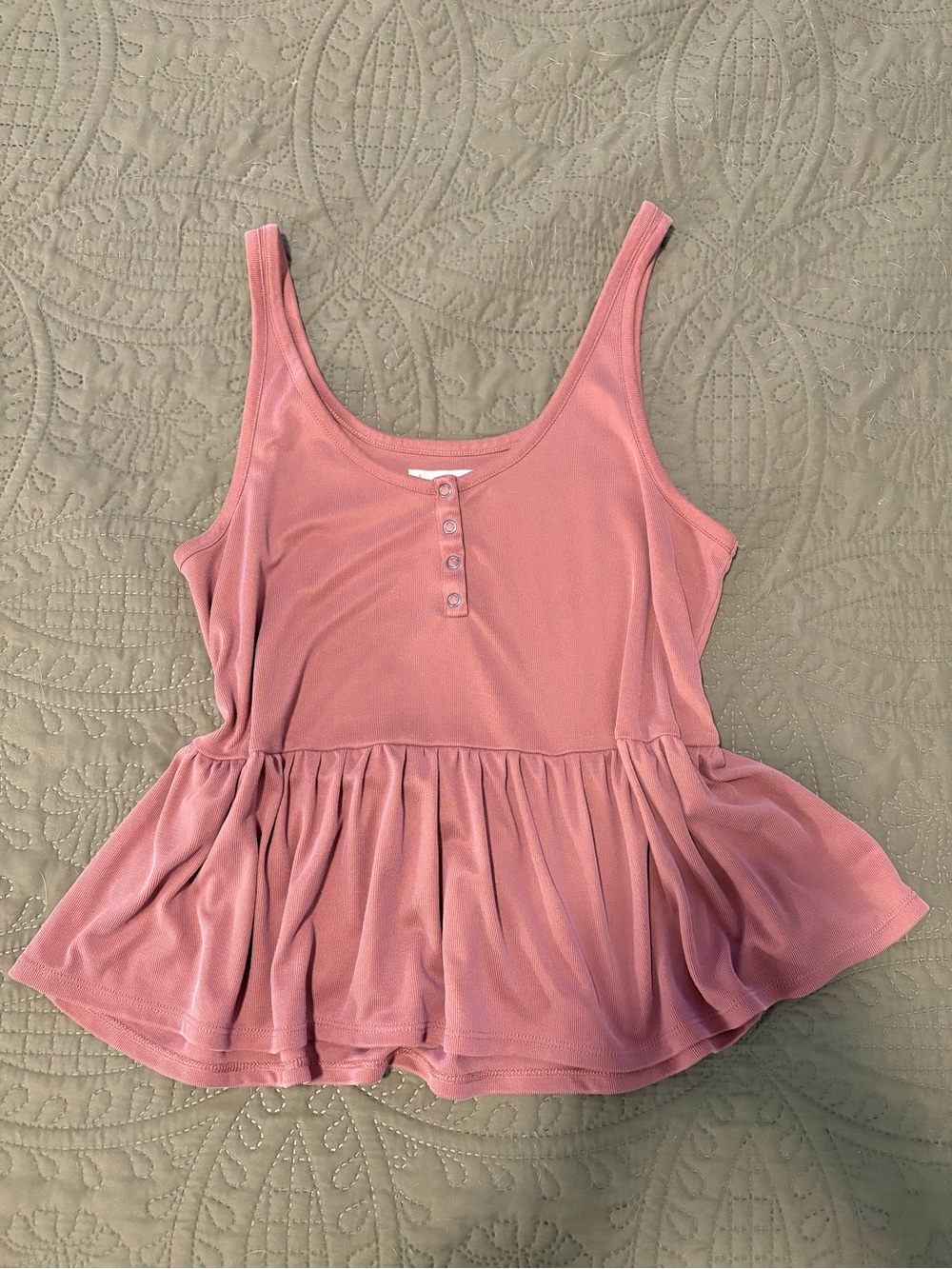Luckybrand Dusty Pink Peplum Tank Top